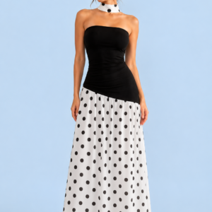 Dress polka strapless